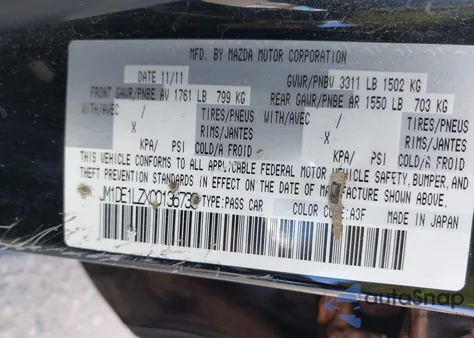 2012 Mazda Mazda2 Touring z USA, uszkodzony, nr VIN JM1DE1LZXC0136739